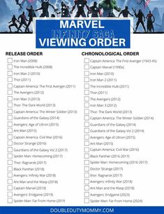 the avengers infinity saga viewing order