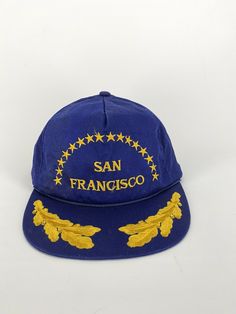 Vintage SAN FRANCISCO Snapback blue Navy hat.. Vintage San Francisco, Navy Hat, Navy Hats, Vintage College, Vintage Fits, Fit Inspo, Fitness Inspo, San Francisco, Navy