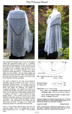 the princess shawl crochet pattern is shown