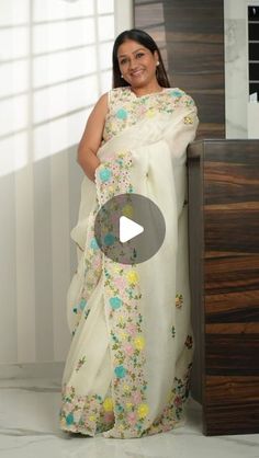 Organza Saree Look, Saree Draping, Organza Silk Saree, Organza Sarees, Elegant Attire