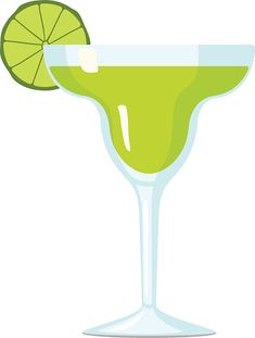 a green drink with a slice of lime on the rim