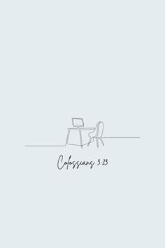 a line drawing of a chair and table with the words, courssans 3 25