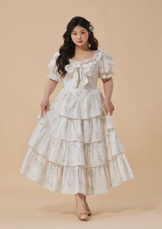 Cute Dress Plus Size, Corset Plus Size Dress, Marie Antoinette Modern Outfit, Cute Dresses Plus Size, Cottage Core Outfits Plus Size, Soft Romantic Outfits, Plus Size Cottagecore Fashion, Princess Sundress, Pretty Plus Size Women