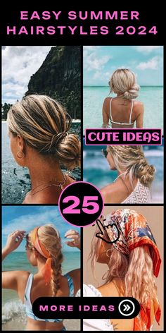 Get inspired with 25 easy summer hairstyles for 2024 Perfect for all hair lengths, including short hair, medium hair, and long hair, these styles are cute and quick to achieve Whether you need a simple tutorial for shoulder-length hair or super curly hair, our guide has you covered European Summer Hair, Summer Time Hairstyles, Cute Vacation Hairstyles, Boat Hair Hairstyles, Easy Beach Hairstyles Medium, Hairstyles For Curly Hair Short, Hair Short Medium, Quick Summer Hairstyles, Should Length Hair Styles