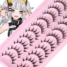 Asian Lashes, Anime Eyelashes, Spiky Lashes, Anime Lashes, Best Eyelash Glue, Fake Makeup, Styles Korean, Natural Fake Eyelashes, Manga Lashes