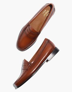 "Find MW G.h.bass Whitney Weejuns® Penny Loafers on Editorialist. Founded in 1876, legendary shoemaker G.H.BASS is known for its instantly iconic penny loafers (fun fact: inspired by traditional Norwegian slip-ons, they're officially called \"Weejuns®\"). Coming in a smooth leather, these classic slip-ons have traditional moc stitching. They're a true wardrobe staple.When you select your size, \"H\" equals a half size.Leather.Imported." Loafers Outfit, Brown Loafers, G H, Penny Loafers, Fun Fact, Shoe Game, Beautiful Shoes, Leather Loafers, Loafers For Women