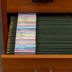 a file cabinet filled with lots of files