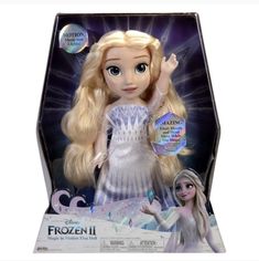 the frozen princess doll has blonde hair and blue eyes