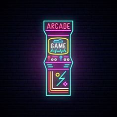 Arcade Game Zone Neon Sign Game Zone, Arcade Game Machines, Commercial Signs, Gameboy Color, Nixie Tube, Game Machine, Retro Video, Event Exhibition, Neon Wallpaper