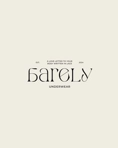 Visual identity design for Barely, a comfortable underwear brand. brief by: @designerbriefs #dbbarely 🤍 At Designs by Gabi, we create bespoke, delightful, memorable visual identity designs that truly represent your business values and connect with high-end customers. If you're ready to LEVEL UP inquiry from the link in bio! Let's create a brand identity you'll be proud of! . . . #underwear #clothing #clothingbrand #fashion #femenineenergy #beautylogo #clothinglogo #clothingline #logo #l...