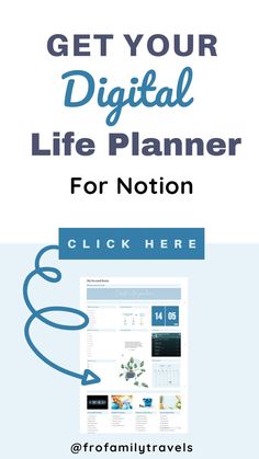 an image of a website with the words get your digital life planner for notation