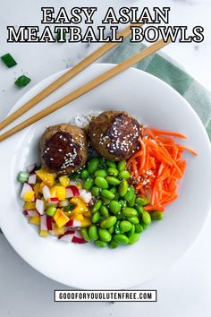 This easy Asian Meatball Bowls recipe comes together fast and brings together delicious savory and sweet flavors and a multitude of textures. gluten free dinner ideas Gluten Free Dinner Ideas, Meatball Bowls, Gluten Free Ramen, Asian Seasoning, Noodle Dinner, Celiac Recipes, Gluten Free Banana Bread, Easy Asian