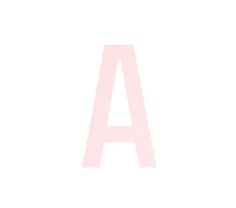 the letter is white and has pink letters on it, as well as an uppercase