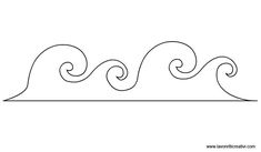 a line drawing of three wavy waves on a white background, with one wave in the middle