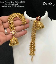 Matilu Designs Gold, Matilu Designs, Temple Jewelery, Gold Earrings Indian, Bridal Jewellery Earrings, Ear Cuff Jewelry, Neck Pieces Jewelry