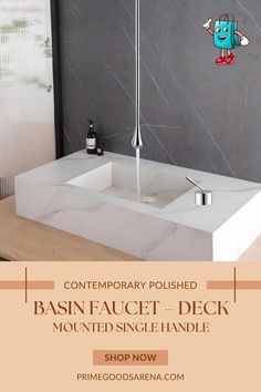 Contemporary Polished Basin Faucet – Deck Mounted Single Handle

- Image by Prime Goods Arena Bathroom Storage