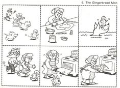 the instructions for making gingerbread man cookies are shown in black and white, with pictures of people cooking