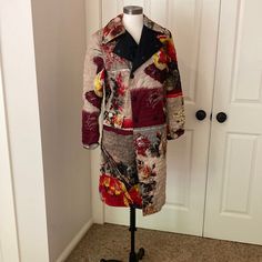 Beautiful Floral Coat By John Paul Gutierrez Size 6 Snaps Up The Front Shoulders 16 Sleeves 23 Length 38 Under Arm To Arm And Back 20 John Paul Gaultier, Floral Coat, John Paul, Paul Gaultier, Jean Paul Gaultier, Vintage Colors, Very Rare, Trench Coat, Jackets & Coats