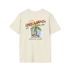 Unleash the carefree spirit of summer with our vibrant 'Life's a Beach' t-shirt.  Crafted from lightweight and breathable fabric, it ensures maximum comfort on sunny days. The playful design captures the essence of beach vibes, adding a splash of fun to any outfit. Whether strolling along sandy shores or enjoying a refreshing ice cream, this t-shirt is a reminder to savor life's simple pleasures. Embrace the sun, sand, and smiles this season, and let 'Life's a Beach' be your mantra for unforgett Sunny Holiday, Beach T Shirt, Sandy Shores, Vacation Vibes, Unisex Gift, Beach T Shirts, Summer Adventures, Beach Vibes, Summer Tee