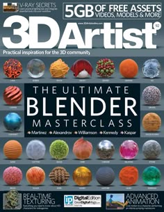 the ultimate blender master class for 3d artists is on display in this magazine cover