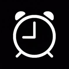 an alarm clock icon on a black background