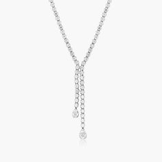 14K White Gold Lariat Diamond Necklace. This stunning lariat necklace will bring the sparkle and utmost elegance to your neckline. Women Diamond, Lariat Necklace, Diamond Bracelets, Lab Diamonds, Pendant Jewelry, Bridal Jewelry, Beautiful Jewelry, Diamond Necklace, Fine Jewelry