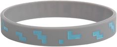 JINX Minecraft Diamond Ore Rubber Bracelet Minecraft Diamond, Minecraft Logo, Gray Bracelet, Rubber Bracelets, The One And Only, Creepers, Blue Diamond, Silicone Rubber, Diamond Pattern