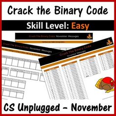 Teach your students how to encrypt and decrypt binary messages as well as understand binary code. This resource includes a hidden November themed message which students need to decrypt using the key (ASCII Table). Students are also given the option to write their own encrypted binary message. This i... Technology Activities, November Autumn, Social Studies Notebook, November Thanksgiving, Thanksgiving Messages, Learning Microsoft, American History Lessons, Computational Thinking, Coded Message