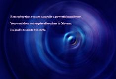 a blue swirl with a quote on it