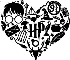 the harry potter heart is filled with hogwarts and other things to spell out