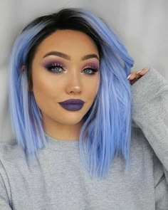 Wild Makeup, Coloured Hair, Hair Color Blue, Makeup Styles, Colorful Hair, Hair Dye Colors, Rainbow Hair, Cool Hair Color