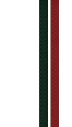 two red and green vertical stripes on a white background, with one black stripe in the center