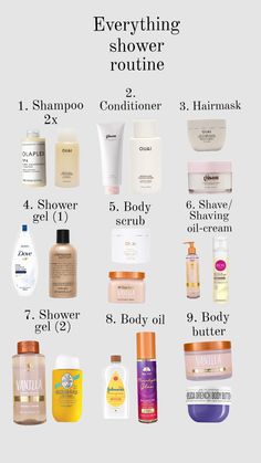 everything shower routine 🚿 #everythingshower #routine #ouai #olaplex #treehut #soldejaneiro #gisou Create A Shower Routine, Best Shower Routine Products, The Everything Shower Routine, Shower Routine Ideas, Truly Beauty Shower Routine, Step By Step Shower Routine, Everything Shower Routine In Order, Affordable Shower Routine, Self Care Essentials Products