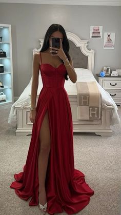 Prom Dresses Red Corset, Red Corset Prom Dresses Long, Red Fitted Corset Dress For Evening, Fitted Floor-length Corset Prom Dress, Red Fitted Corset Dress For Prom, Deb Dresses, Gorgeous Prom Dresses, Stunning Prom Dresses, Classy Prom Dresses