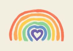 a rainbow with a heart in the middle