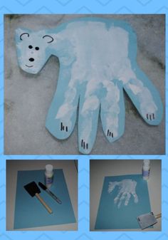 this is an image of handprints made out of paper with paint and glue