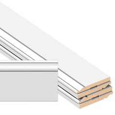 three pieces of white plywood are stacked on top of each other