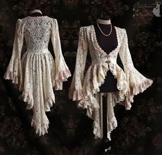 Somnia Romantica :Long cardigan in bridal lace, decorated with an ivory trim belt with metal clasps, pale blush trim, pale beige blush lace. Fit derived from a late Victorian pattern, adjusted to own design :) Pale Beige, Victorian Pattern, Lace Cardigan, Amazing Photos, Bridal Lace, Historical Fashion, Long Cardigan