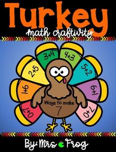 This THANKSGIVING TURKEY MATH CRAFTIVITY is the perfect way to reinforce math skills during November!•Use this math craftivity for ADDITION, SUBTRACTION, MULTIPLICATION, DIVISION, or even 2-D SHAPES!•Students write a number on the body of the turkey and then write ways to make that number on the fea... Thanksgiving At School, Thanksgiving Addition, Turkey Math, Math Craftivity, Math 3rd Grade, Math Bulletin Boards, November Thanksgiving, Thanksgiving Math, Thanksgiving Projects