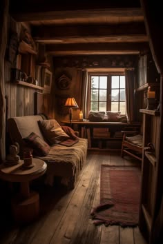 a living room filled with furniture next to a window