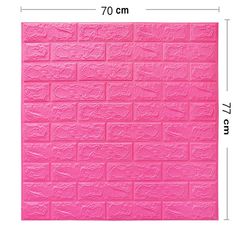 a pink brick wall is shown with measurements for the size and width, as well as how