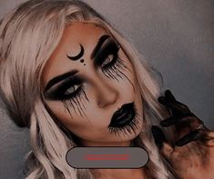 Creepy Halloween Makeup Women, Demonic Witch Makeup, Sorceress Makeup Halloween, Makeup Bruja Halloween, Dark Witch Makeup Halloween, Dark Angel Makeup Look, Witchy Makeup Aesthetic, Creepy Witch Makeup, Demon Make Up