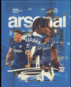 an advertisement featuring soccer players on the cover of sports illustrated magazine, arsonal