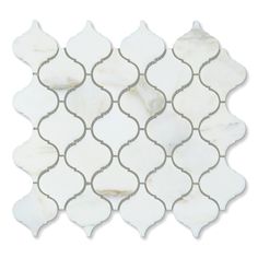 Calacatta Oliva Marble Polished 3 Lantern Arabesque Mosaic Tile-Marble Mosaic-American Tile Depot Countertop Backsplash, Backsplash Bathroom, Marble Polishing, Calacatta Gold, Marble Mosaic Tiles, White Onyx, Moroccan Design, Natural Stone Tile, Porcelain Mosaic