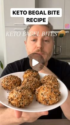 a man is holding a plate with some food on it