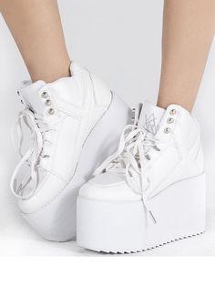 Spice Girls Shoes, Yru Shoes, White Platform Sneakers, Sneaker Outfits, Shoe Wardrobe, White Platform, Girly Shoes