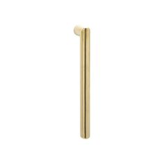 a gold door handle on a white background