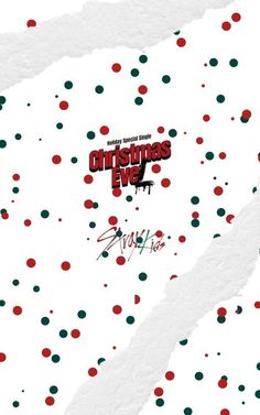 the christmas eve poster with red, green and black dots on it's white background