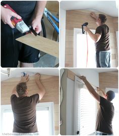 a man is working on the wall in his house, and he has tools to use