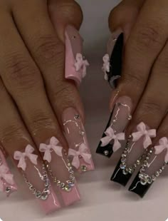 Bow Nail Designs, Quinceanera Nails, Ballet Nails, Really Cute Nails, Acrylic Nails Coffin Pink, Birthday Nails